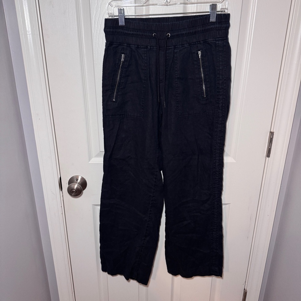 Athleta Black Cabo Linen Wide Leg Pant